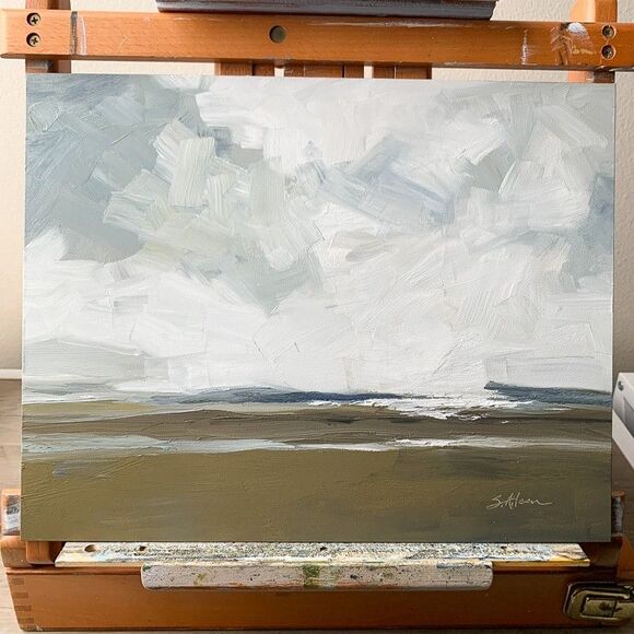 Original Oil Painting Contemporary Coastal Seascape Impressionist 11x14 Signed - Picture 2 of 8